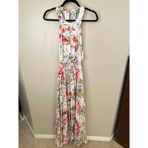 Abel The Label Womens Floral Print Maxi Dress L Lightweight Rayon Sleeveless NEW - Picture 2 of 10